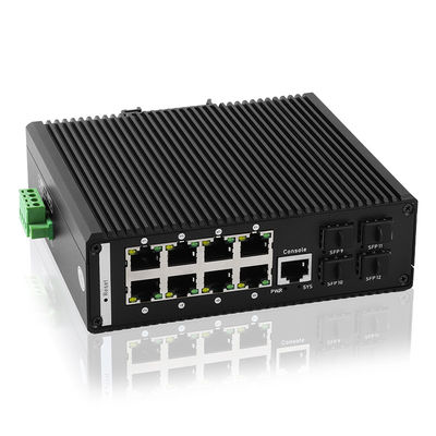 56Gbps Industrial Managed POE Switch 4 SFP Fiber Full Gigabit Poe Switch