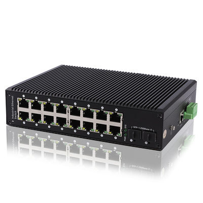 16 Gigabit Industrial Unmanaged POE Switch 2 Sfp Fiber Switch