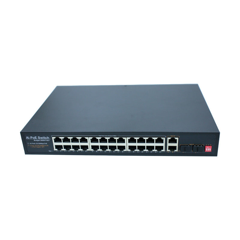 Industrial 24 Port Poe Switch Unmanaged 100M Fiber Optic Poe Switch